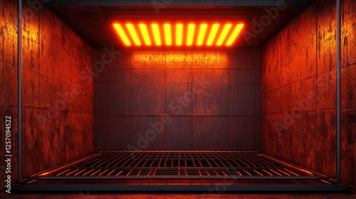 A home oven preheated to the perfect temperature, with a warm light glowing inside.