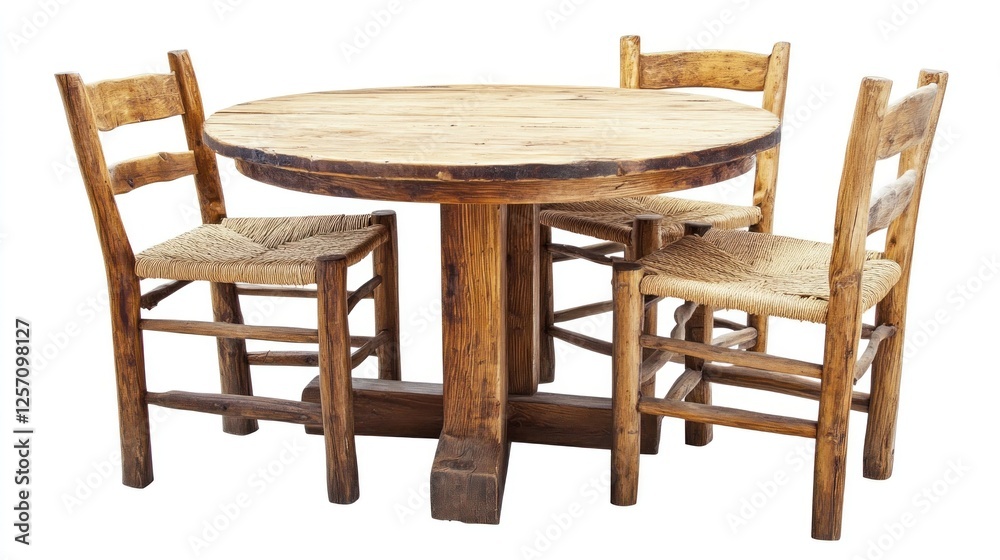 Rustic Wooden Dining Table and Chairs Rustic Wooden Dining Table and Chairs