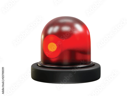 Red Emergency Beacon Light icon 3d. Warning light icon 3d rendering illustration