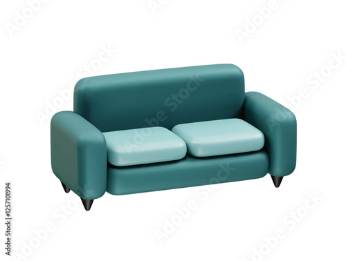 Sofa icon 3d render illustration