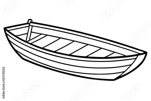 Vintage Rowboat Sketch Vector