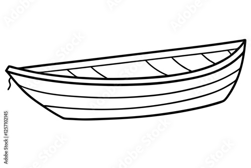 Vintage Rowboat Sketch Vector