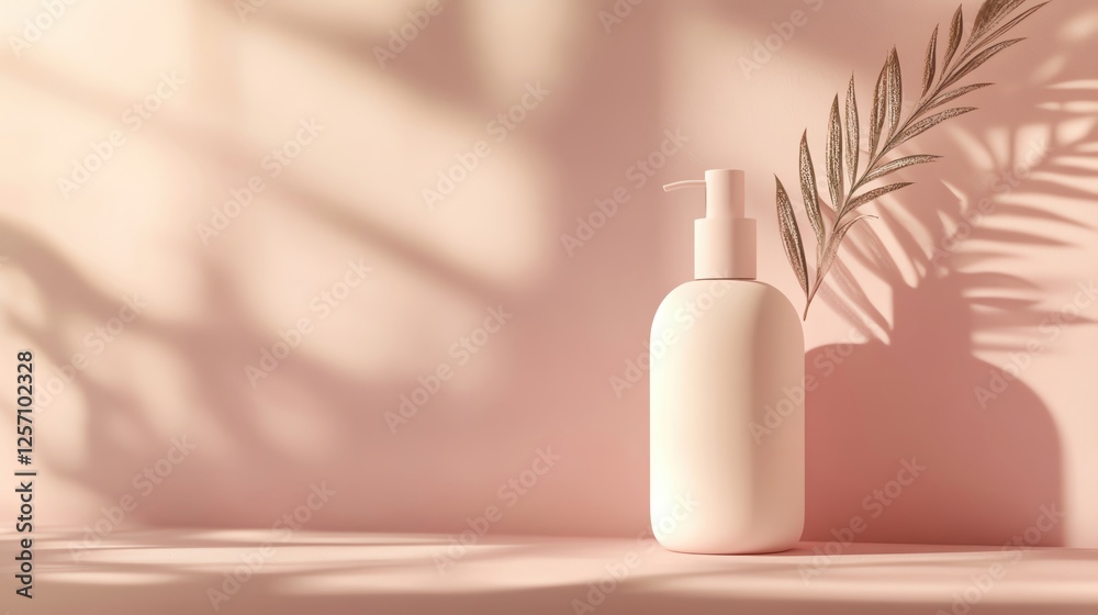 Minimalist cosmetic bottle with soft shadows. Minimalist cosmetic bottle with soft shadows.