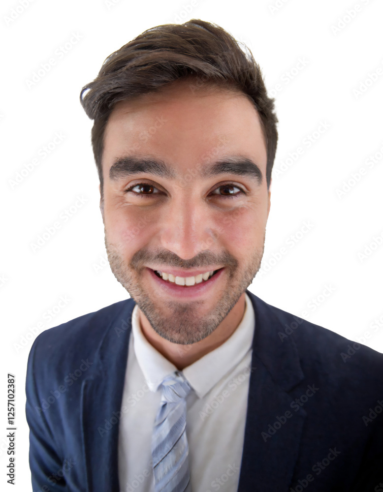 Portrait of only one Man. White Background. Portrait of only one Man. White Background.