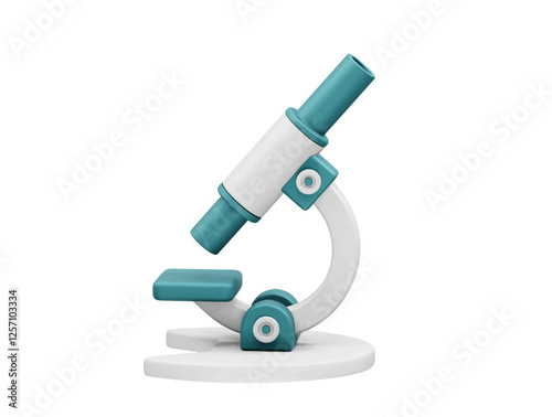 Microscope icon 3d rendering illustration