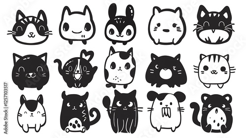Black and White Animal Icons Collection