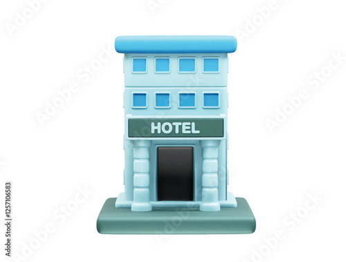 Hotel icon 3d rendering illustration