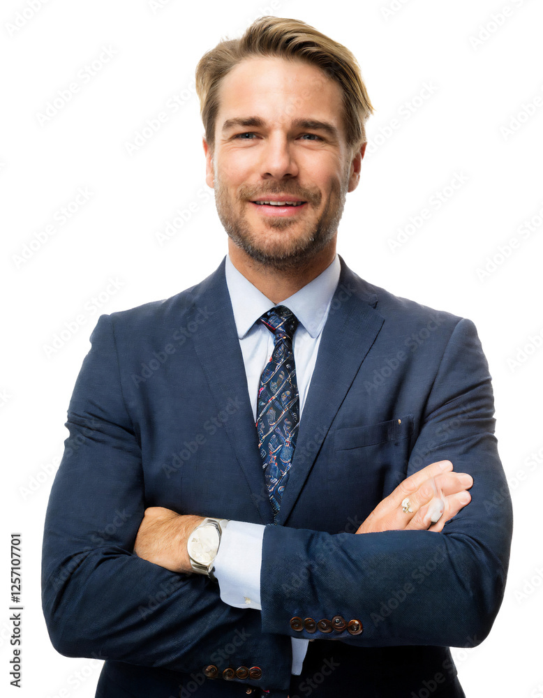 Portrait of only one Man. White Background. Portrait of only one Man. White Background.