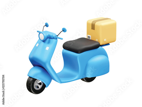 Scooter Delivery icon 3d rendering illustration