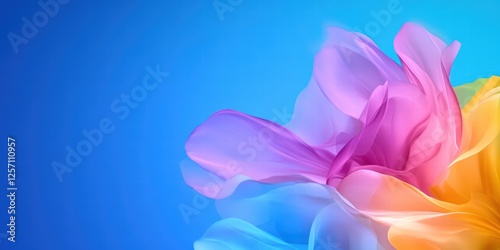 Vibrant Petals in Soft Focus Against a Blue Background