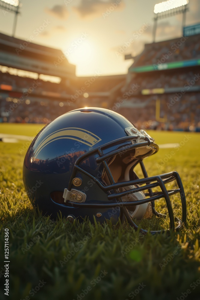 football helmet on the field football helmet on the field