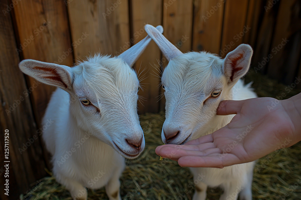 Image of a man eating a goat from his hand. Image of a man eating a goat from his hand.
