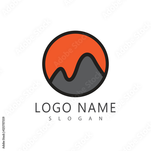 Mountain logo vector template symbol design