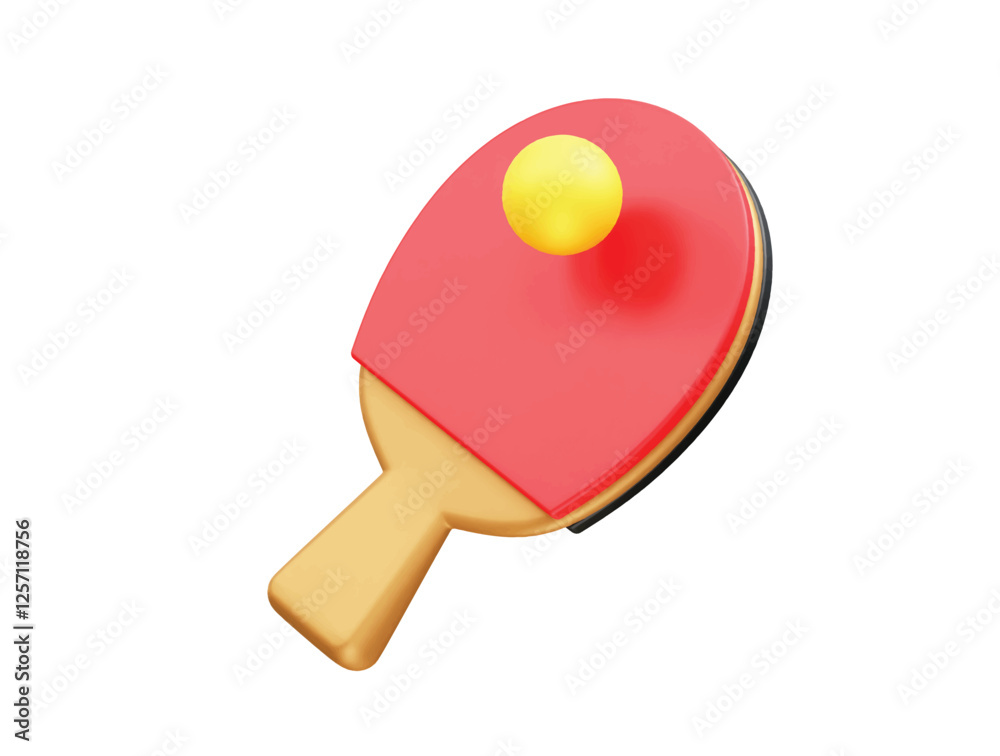 Ping Pong Paddle and Ball icon 3d render Table tennis icon 3d render illustration Ping Pong Paddle and Ball icon 3d render Table tennis icon 3d render illustration