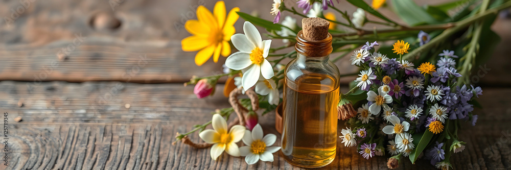 Flask with essential oil Flask with essential oil