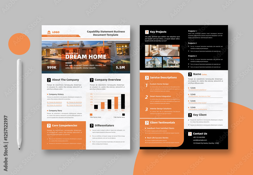 Business Capability Statement Document Template Stock Template | Adobe ...