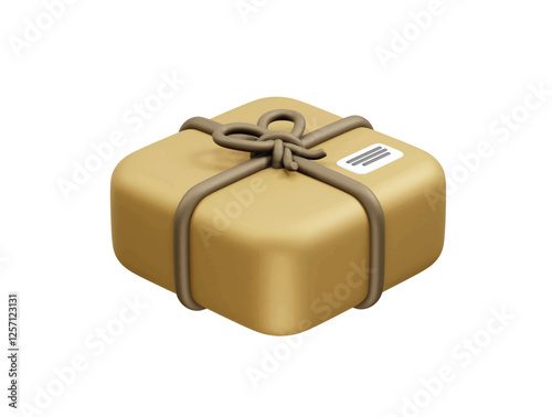 Parcel box icon 3d render. Delivery packaging icon 3d rendering illustration