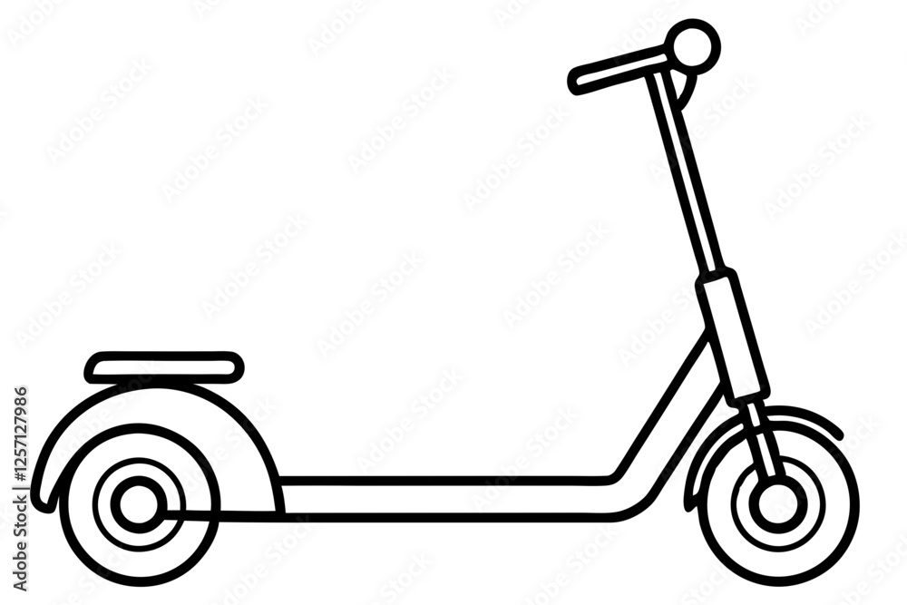 Stylish Scooter Outline Vector Stylish Scooter Outline Vector