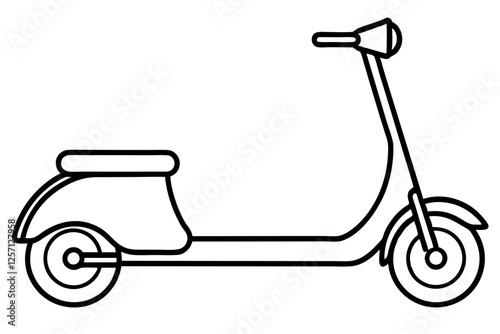 Stylish Scooter Outline Vector