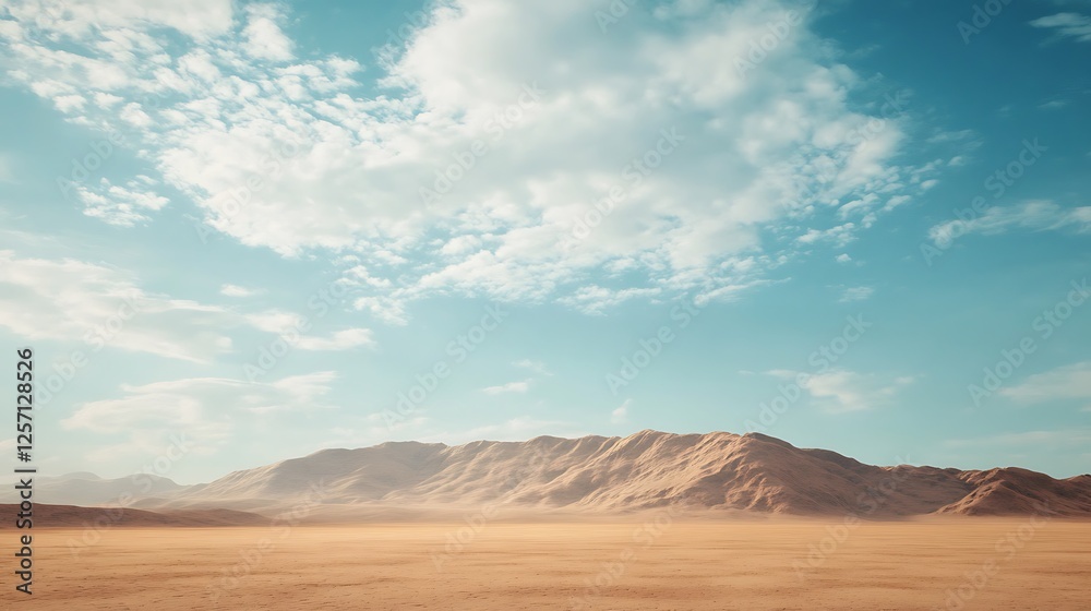 Desert Landscape With Mountains Under a Cloudy Sky Desert Landscape With Mountains Under a Cloudy Sky