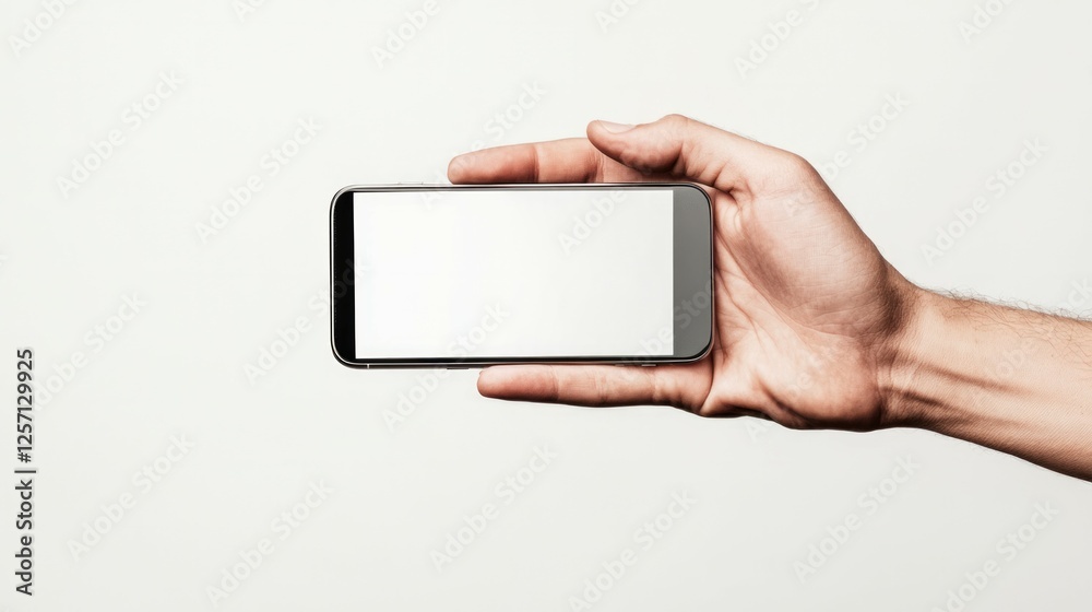 hand holding smartphone mockup with a white screen as png isolated on empty background, hand holding smartphone mockup with a white screen as png isolated on empty background,