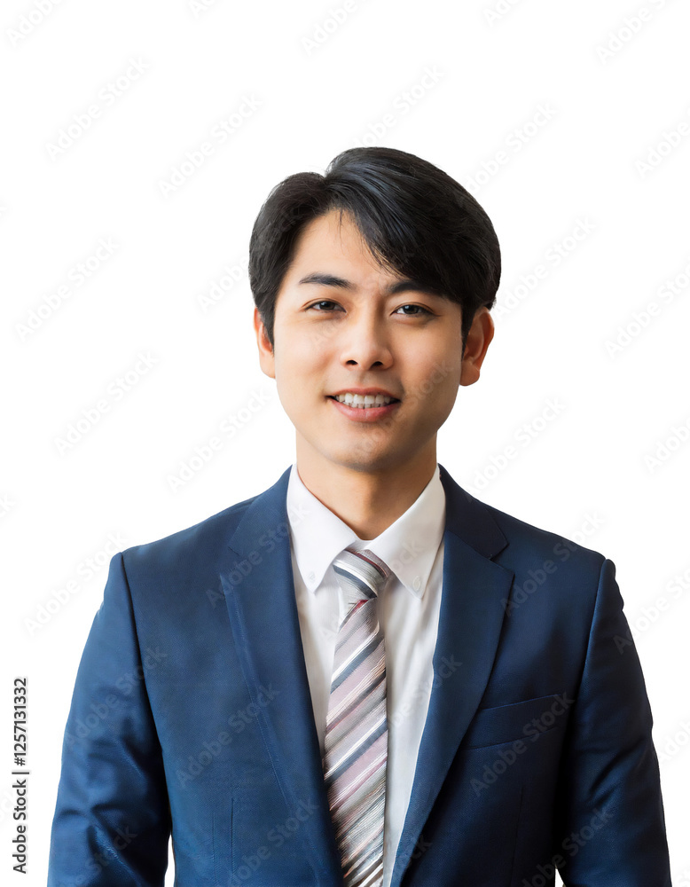 Portrait of only one Man. White Background. Portrait of only one Man. White Background.