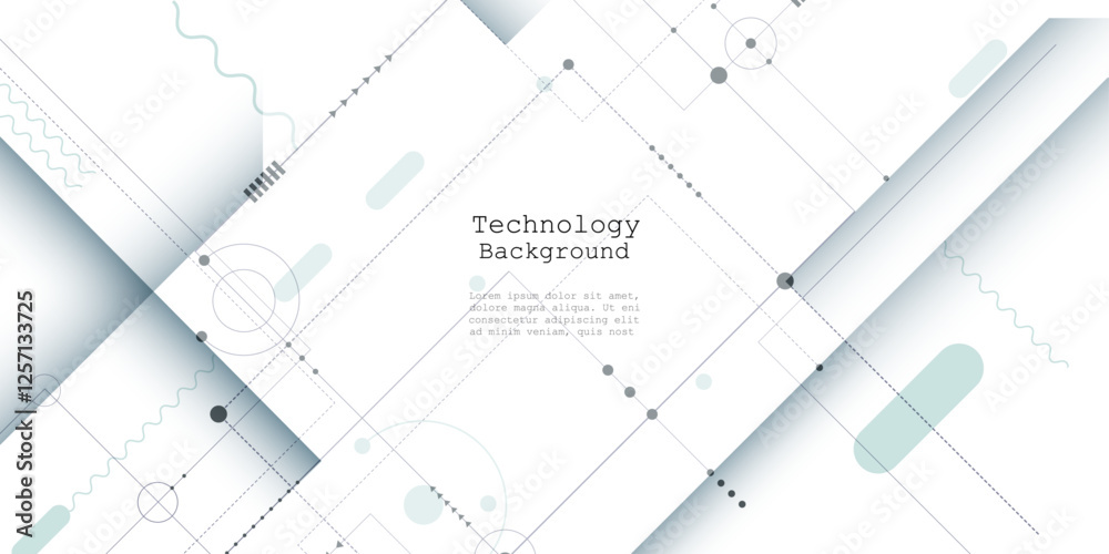 Obraz premium Vector Abstract circuit board pattern, Illustration high tech computer, engineering, science, internet connection technology on white color background. Datum digital technology and futuristic concept