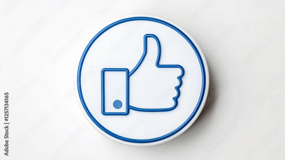 A continuous-line drawing of a like button with a thumbs-up inside A continuous-line drawing of a like button with a thumbs-up inside