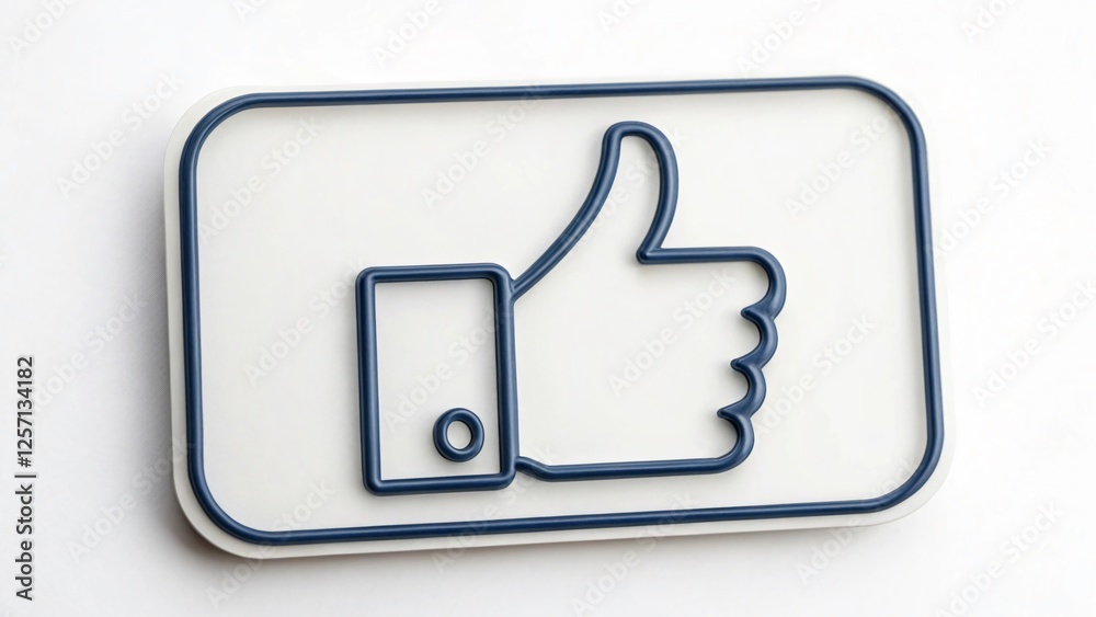A continuous-line drawing of a like button with a thumbs-up inside A continuous-line drawing of a like button with a thumbs-up inside