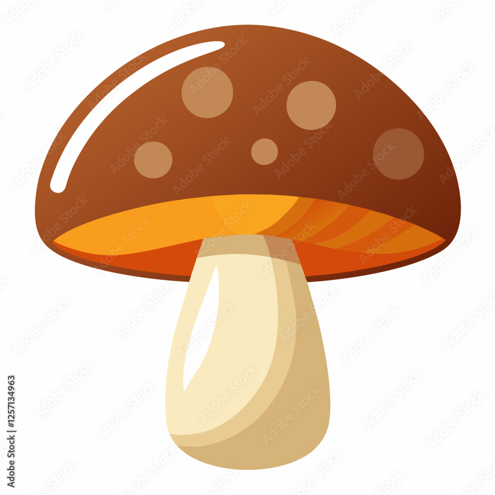 Vector Art of Portobello Mushroom on White Vector Art of Portobello Mushroom on White