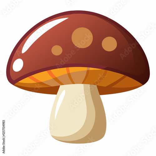 Vector Art of Portobello Mushroom on White