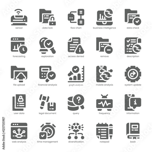 Big Data Icon pack for your website, mobile, presentation, and logo design. Big Data Icon solid design. Vector graphics illustration and editable stroke.
