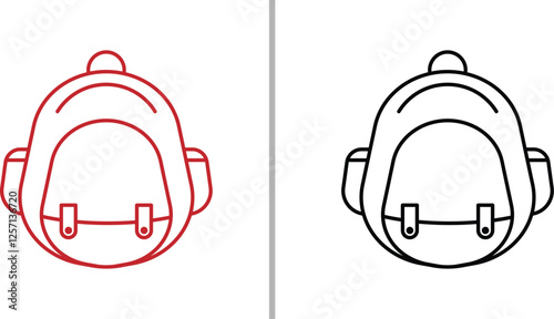 bagpack outline vector icon isolated on white background
