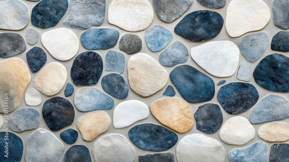 An arrangement of multicolored stones set in a pattern An arrangement of multicolored stones set in a pattern