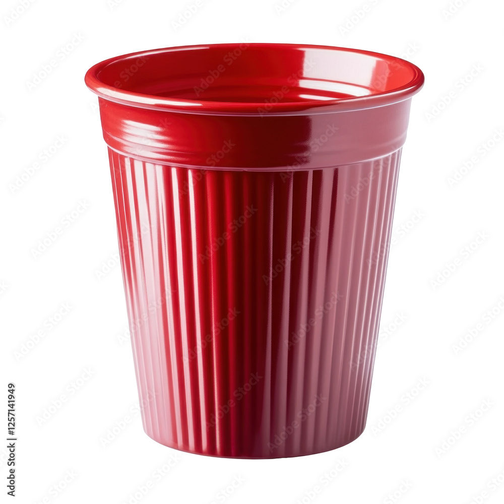 Red paper cup on a transparent background 