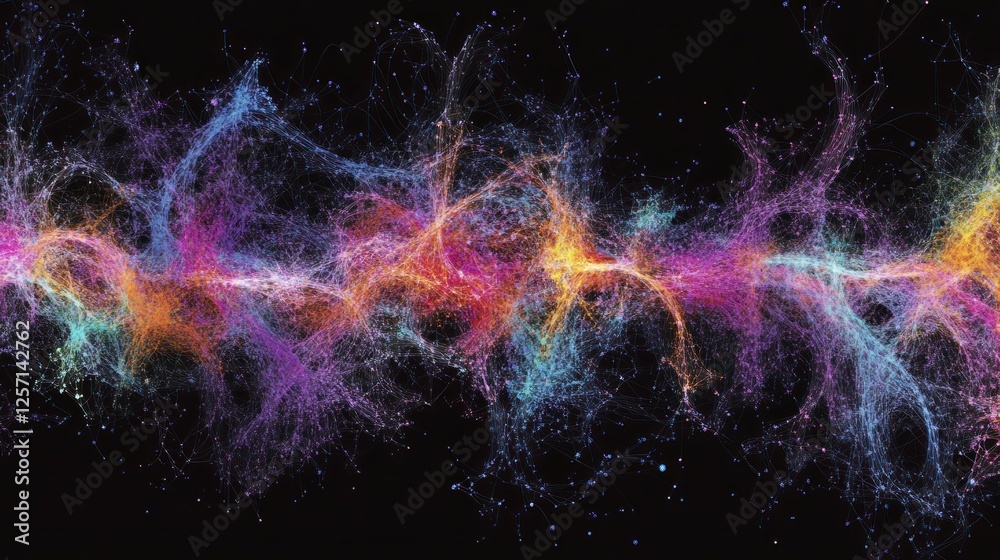 Fototapeta premium Abstract colorful nebula, cosmic dust and energy flow.