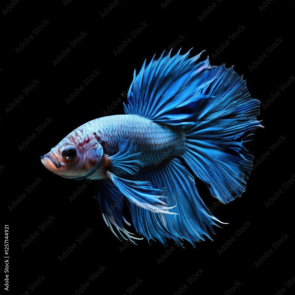 Fototapeta premium the AI Image Generator, Beautiful Blue Betta Fish Showcasing Graceful Fins