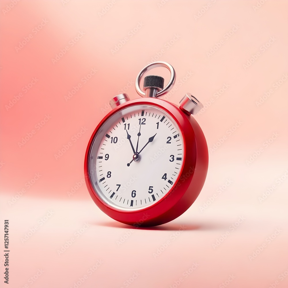 red alarm clock isolated on pink background. red alarm clock isolated on pink background.