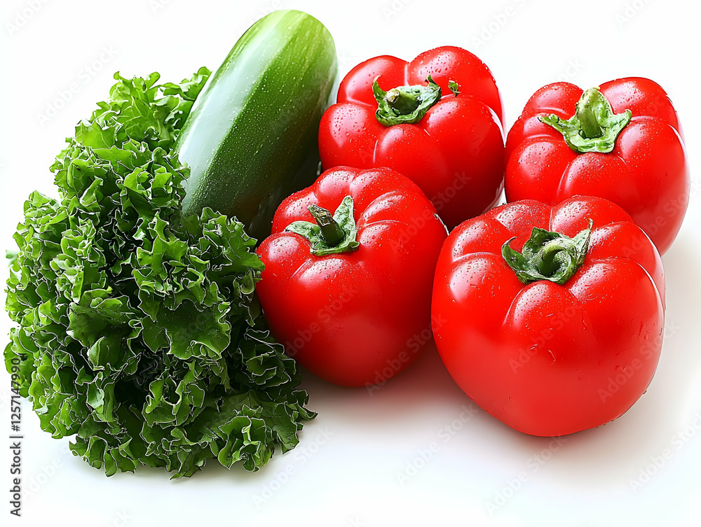 Fresh vegetables peppers, zucchini, lettuce. Healthy eating Fresh vegetables peppers, zucchini, lettuce. Healthy eating