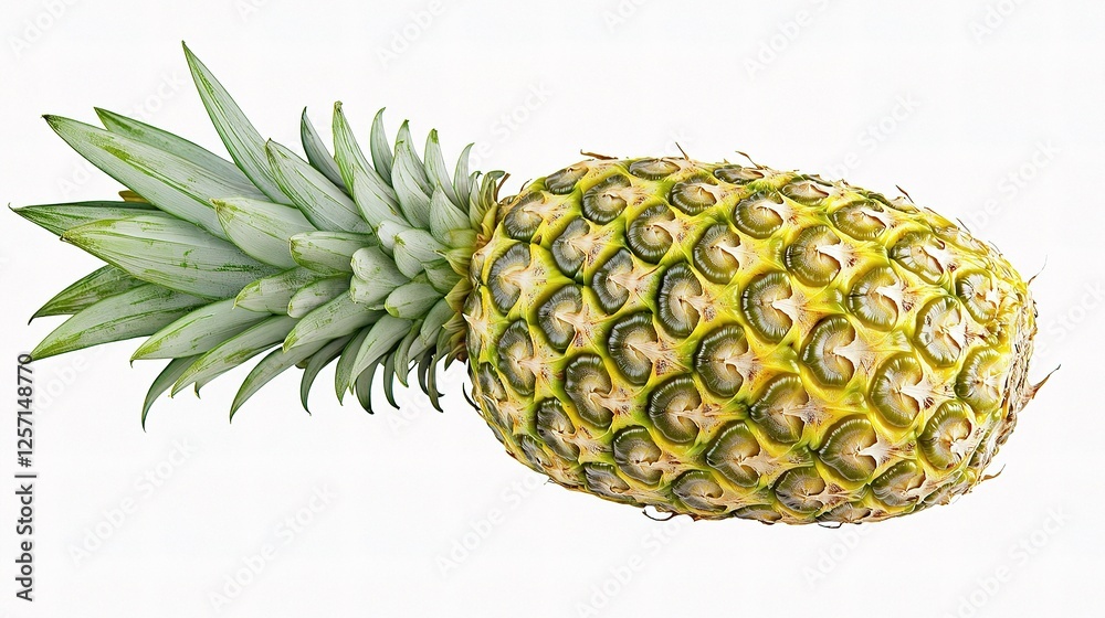 Whole Fresh Pineapple with Vibrant Color and Detailed Texture Whole Fresh Pineapple with Vibrant Color and Detailed Texture