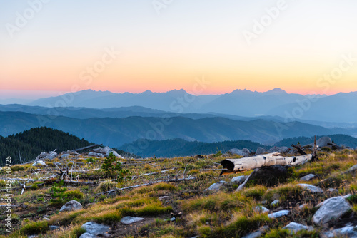 Twilight In Western Mountain Ridges photo