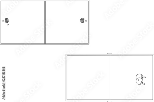 silhouette vector sketch illustration of table tennis table design for sport