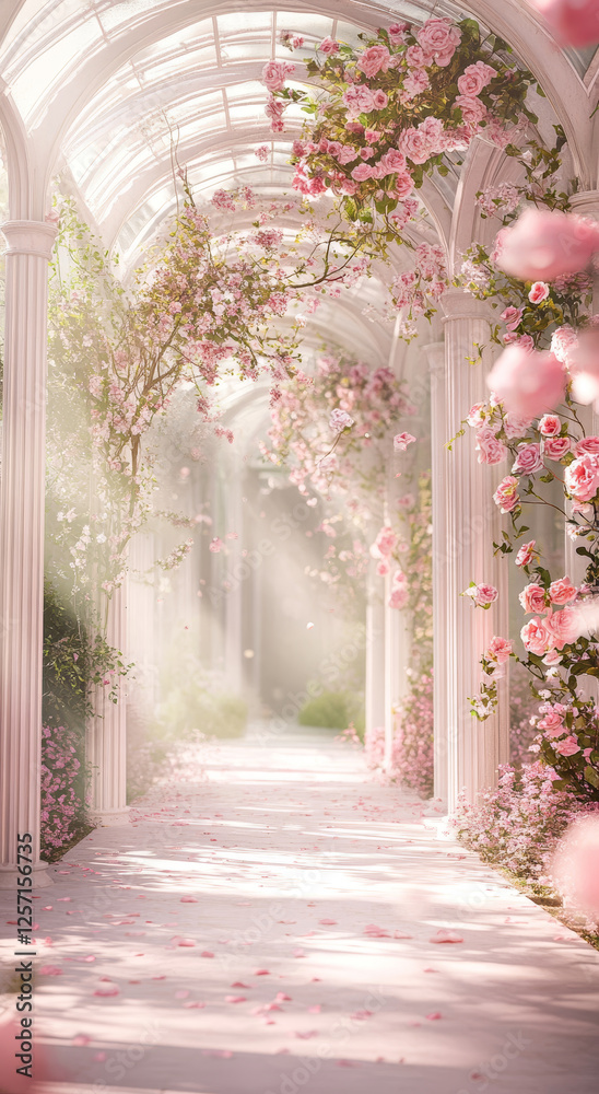 Obraz premium pink flowers in the park