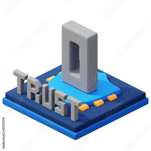 zero trust architecture 3d illustration photo