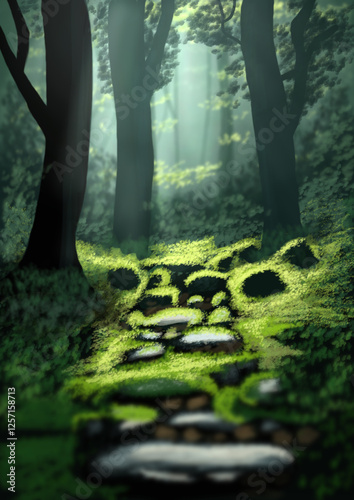 forest in the morning by procreate