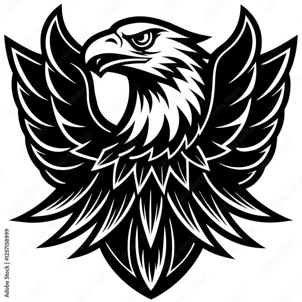 Fototapeta premium bald eagle logo vector illustration