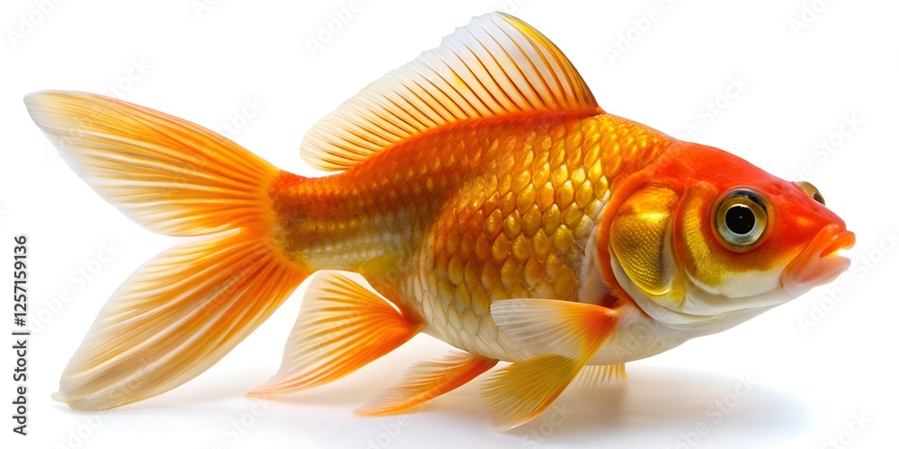 Fototapeta premium goldfish isolated on white background