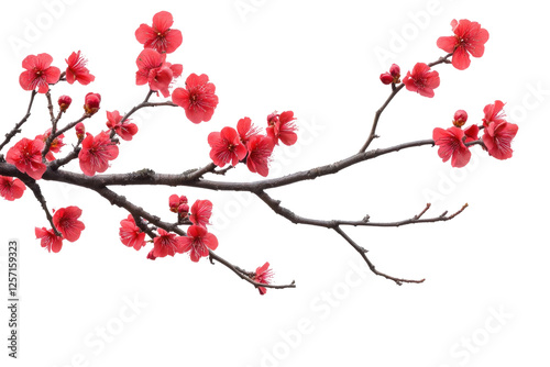 Wallpaper Mural branch of red cherry blossom Torontodigital.ca