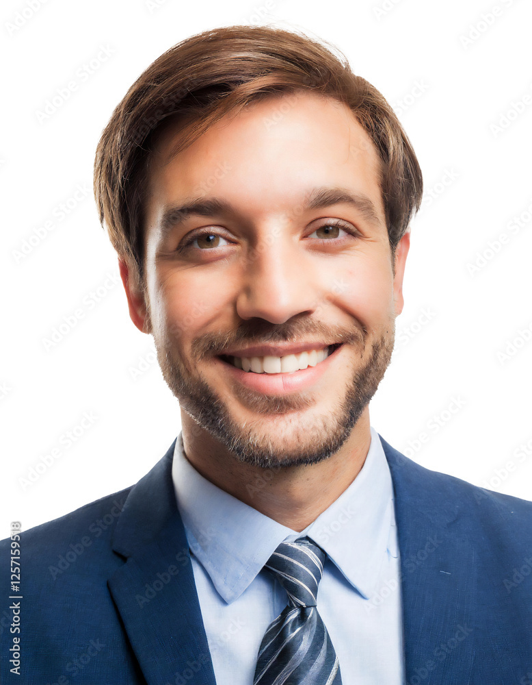Portrait of only one Man. White Background. Portrait of only one Man. White Background.