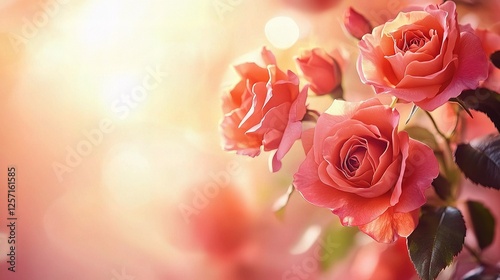 Soft Pink Flowers with Warm Tones Against Gentle Background
